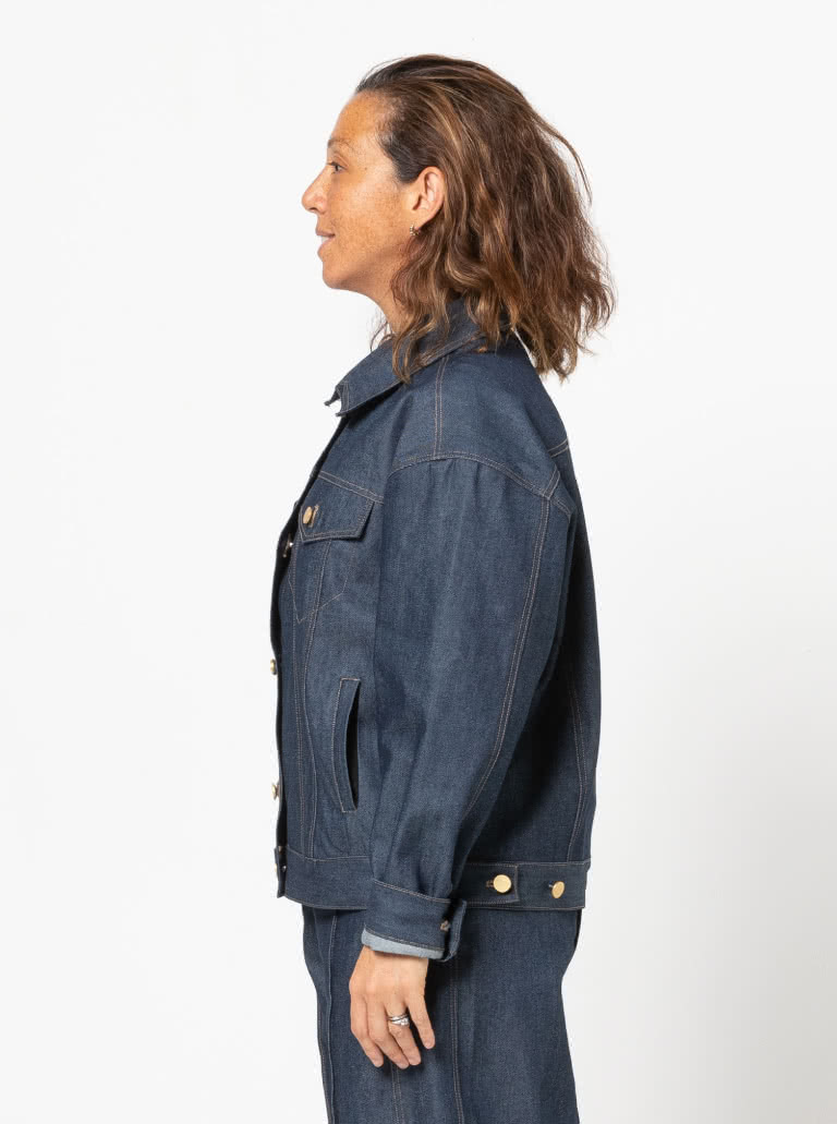 Stevie Jean Jacket Sewing Pattern By Style Arc - Oversized jean jacket with all the traditional jean features.