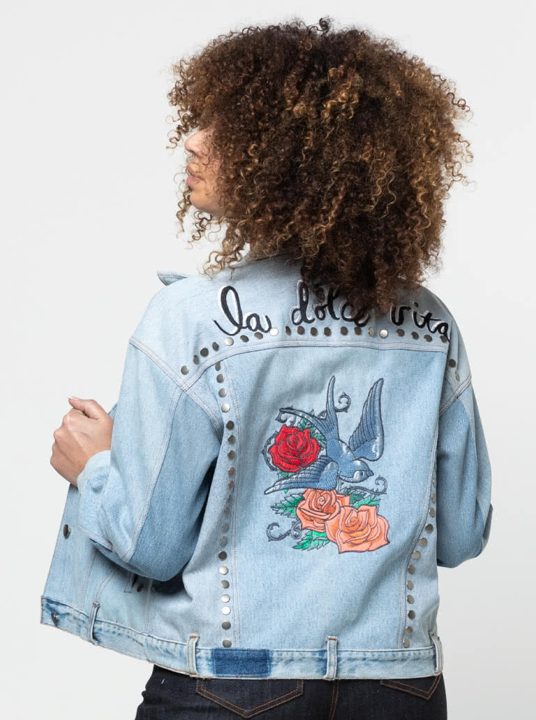 Stevie Jean Jacket Sewing Pattern By Style Arc - Oversized jean jacket with all the traditional jean features.