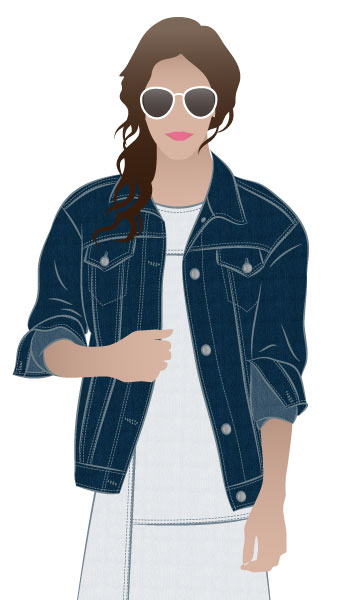 Stevie Jean Jacket By Style Arc - Oversized jean jacket with all the traditional jean features.