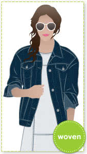 Stevie Jean Jacket Sewing Pattern By Style Arc - Oversized jean jacket with all the traditional jean features.