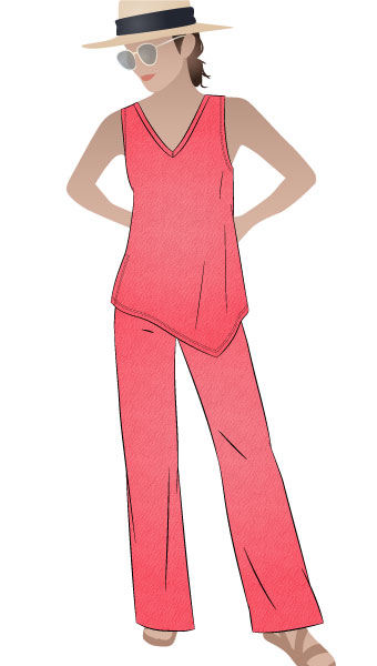 Sue Knit Top and Palazzo Pant Bundle By Style Arc - Quick and easy knit top and pant pattern bundle.