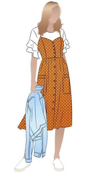 Summer Ready Look By Style Arc - An edgy summer look with a ruffle top, summery dress and jean jacket. What more could you want in a summer outfit?