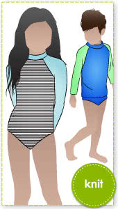 Summer Swimsuit and Top By Style Arc - Sun-smart swimsuit sewing pattern for boys and girls. Three styles included.