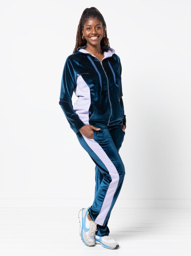 Sunday Walking Pant By Style Arc - Pull on straight leg panelled track pant with an elastic waist.