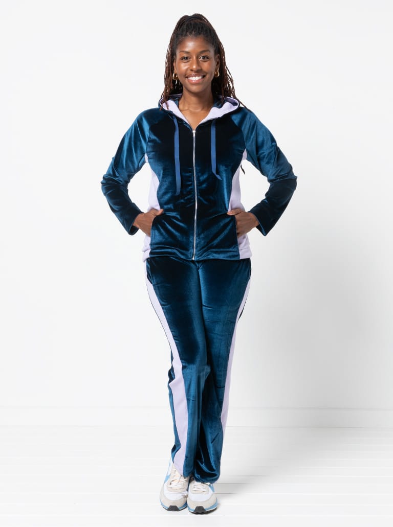 Sunday Walking Pant By Style Arc - Pull on straight leg panelled track pant with an elastic waist.