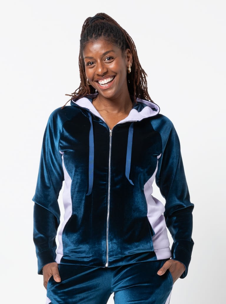 Sunday Zip Jacket By Style Arc - Designer zip front hooded walking jacket