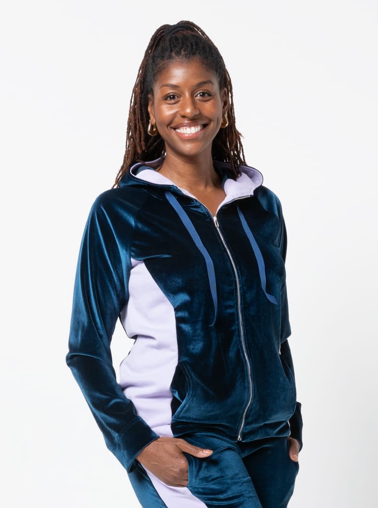 Sunday Zip Jacket By Style Arc - Designer zip front hooded walking jacket