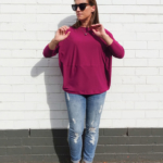 Sunny Top + Magenta Dry Knit Crepe Fabric bundle