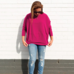 Sunny Top + Magenta Dry Knit Crepe Fabric bundle