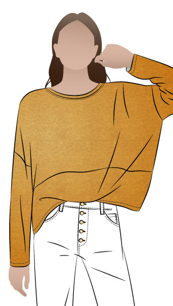 Sunny Knit Top By Style Arc - Cocoon shaped long sleeved knit top