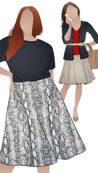 Susan Skirt By Style Arc - Elastic waist makes this skirt so wearable