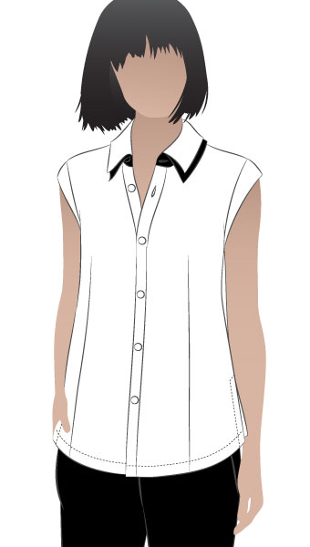 Tara Top By Style Arc - Interesting double collar shirt with a sleeve band