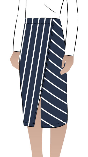 Taylor Knit Skirt By Style Arc - Pull-on tube skirt with angled design lines