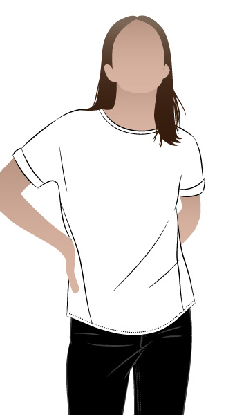 Teagan Knit Top By Style Arc - T-shirt with angled body seams and extended shoulder breadth