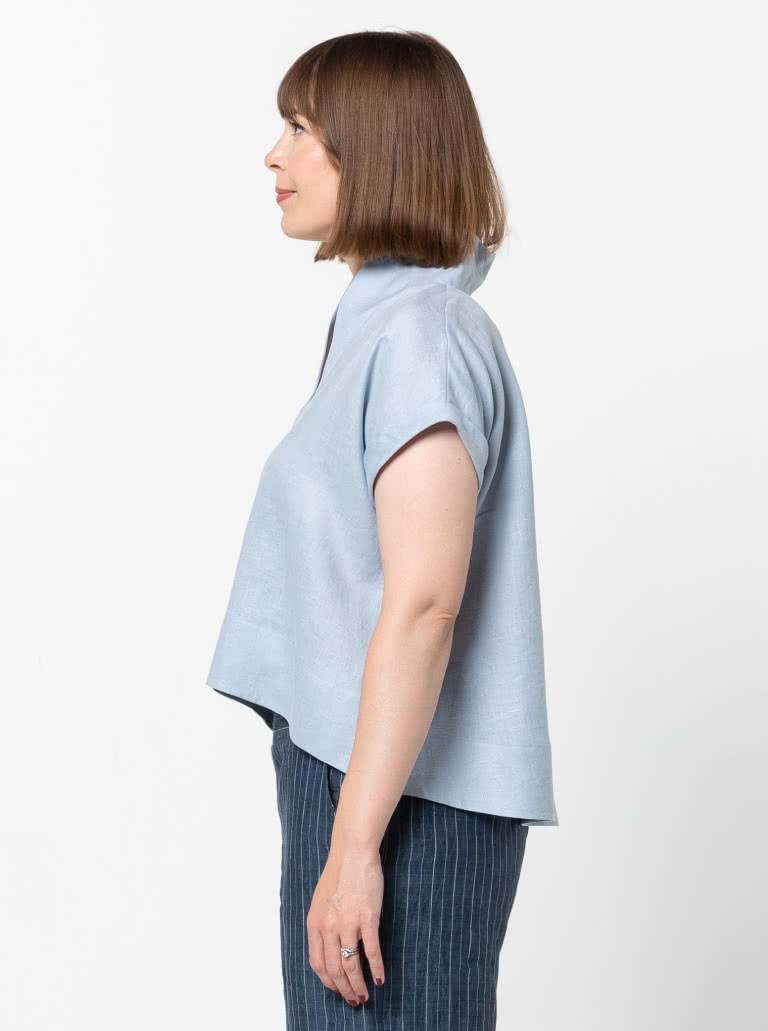 Teddy Designer Top Sewing Pattern By Style Arc - Swing back top with flattering collar and hem facings.