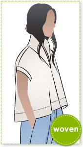 Teddy Designer Top Sewing Pattern By Style Arc - Swing back top with flattering collar and hem facings.
