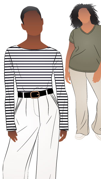 The Ellis Knit T By Style Arc - Basic T shape with the option of 3 different necks and sleeves.
