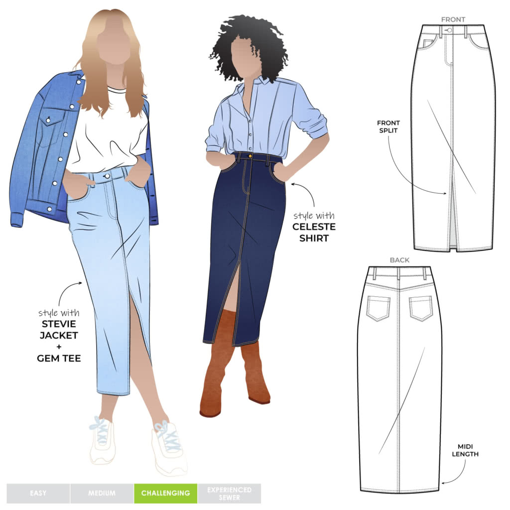 Tommie Jeans Skirt Sewing Pattern Casual Patterns Style Arc