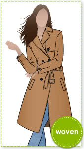 Tracy Trench Coat By Style Arc - Casual classic double-breasted unlined trench coat featuring welted pockets chest flap and belt.