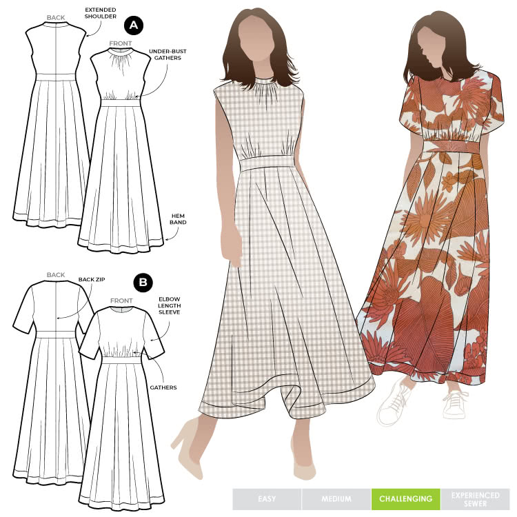 Trinnie Woven Dress Sewing Pattern – Casual Patterns – Style Arc