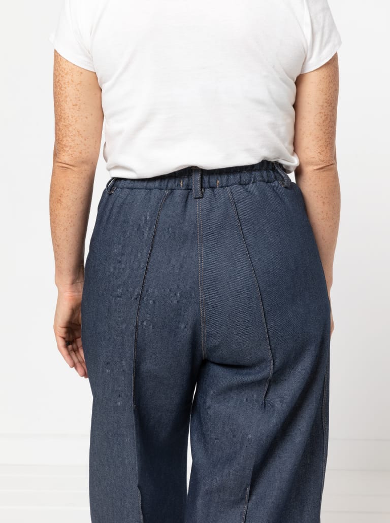 Twig Woven Pant By Style Arc - Barrel leg high waisted jeans with fly front and inseam pockets.