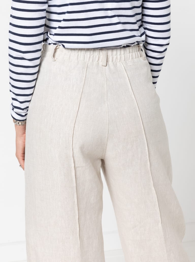 Twig Woven Pant By Style Arc - Barrel leg high waisted jeans with fly front and inseam pockets.