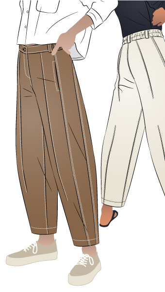 Twig Woven Pant By Style Arc - Barrel leg high waisted jeans with fly front and inseam pockets.