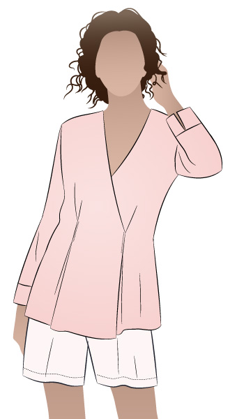 Vera Woven Blouse By Style Arc - Feminine wrap front blouse which is secured into the front pleats, double back yoke and long sleeves.