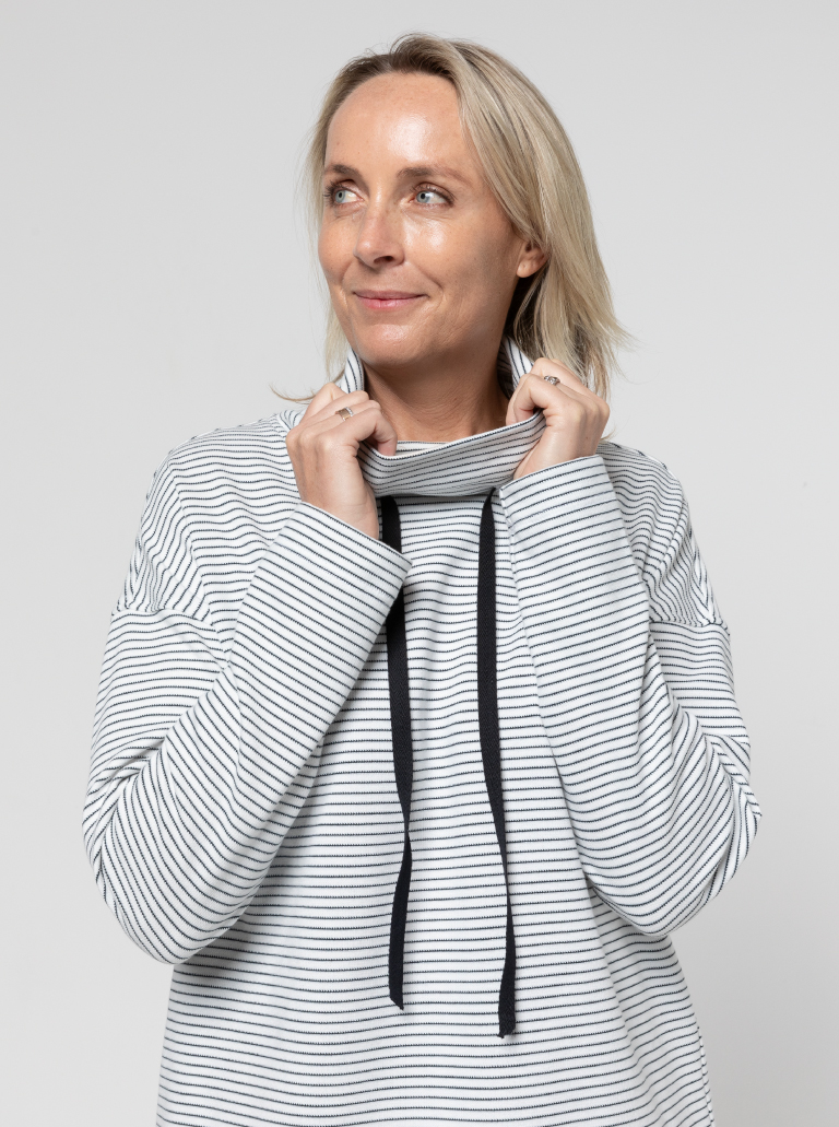 Verity Knit Top By Style Arc - Funnel neck long sleeved knit top