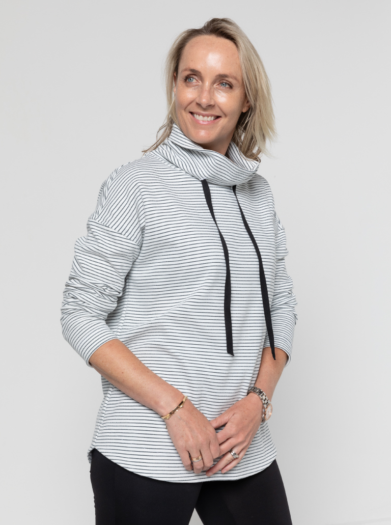 Verity Knit Top By Style Arc - Funnel neck long sleeved knit top