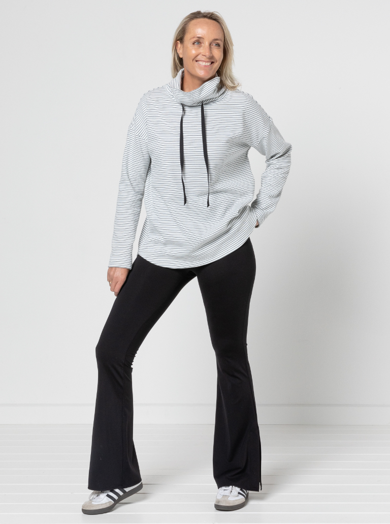 Verity Knit Top By Style Arc - Funnel neck long sleeved knit top