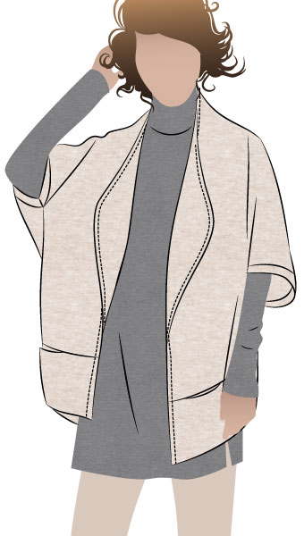 Violet Knit Jacket By Style Arc - Amazing knit jacket with clever design lines