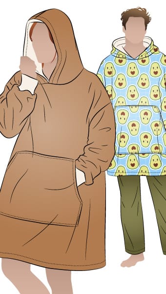 Weekend Hoodie By Style Arc - Oversized hoodie-style wearable blanket with a lined hood and front pocket