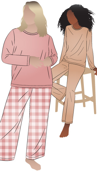 Women's Knit PJs By Style Arc - Traditional knit pyjamas.