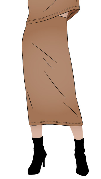 Yoyo Knit Skirt By Style Arc - Pull on pencil skirt with elastic waist
