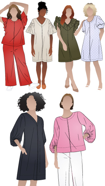 Zalia Top and Dress Extension Pack Bundle By Style Arc - With the Zalia Woven Top and Dress and the Zalia Woven Extension Pack, you'll have endless possibilities for chic sewing projects!