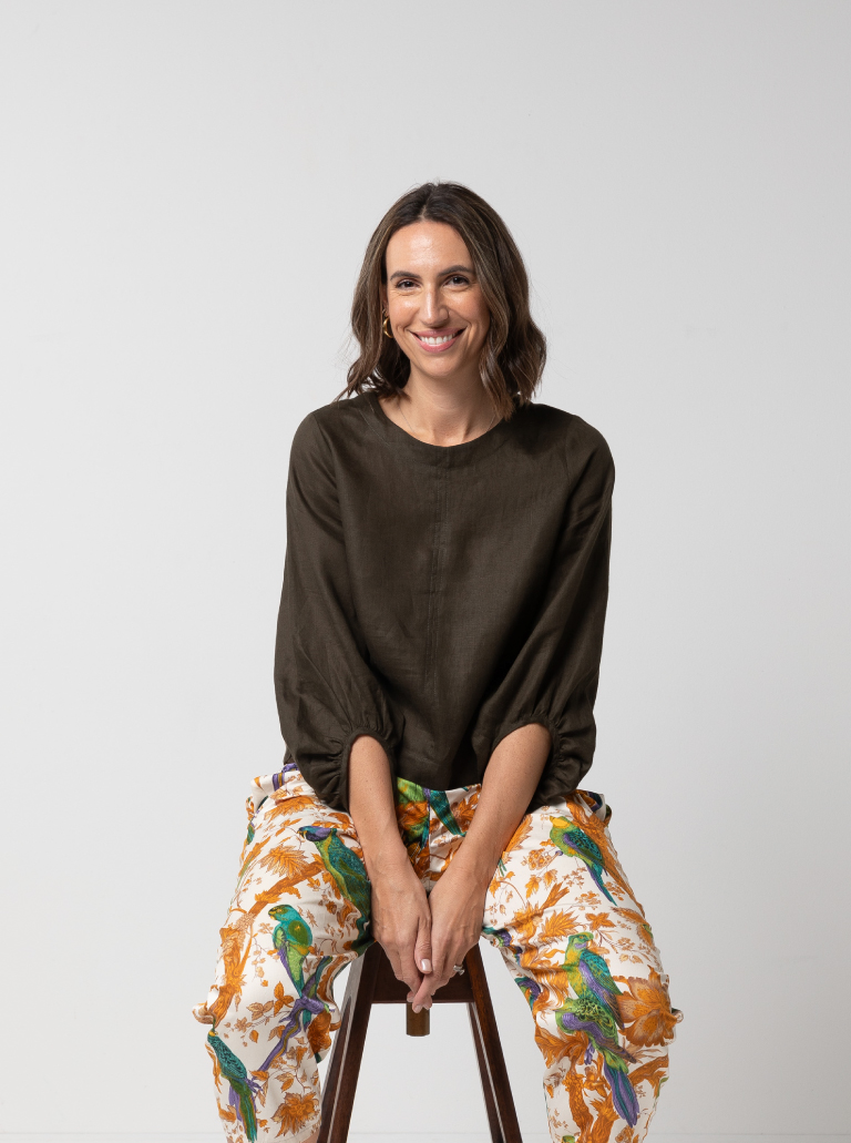 Zalia Woven Top and Dress By Style Arc - Top or dress with a round or "V" neckline featuring fashionable balloon sleeves.