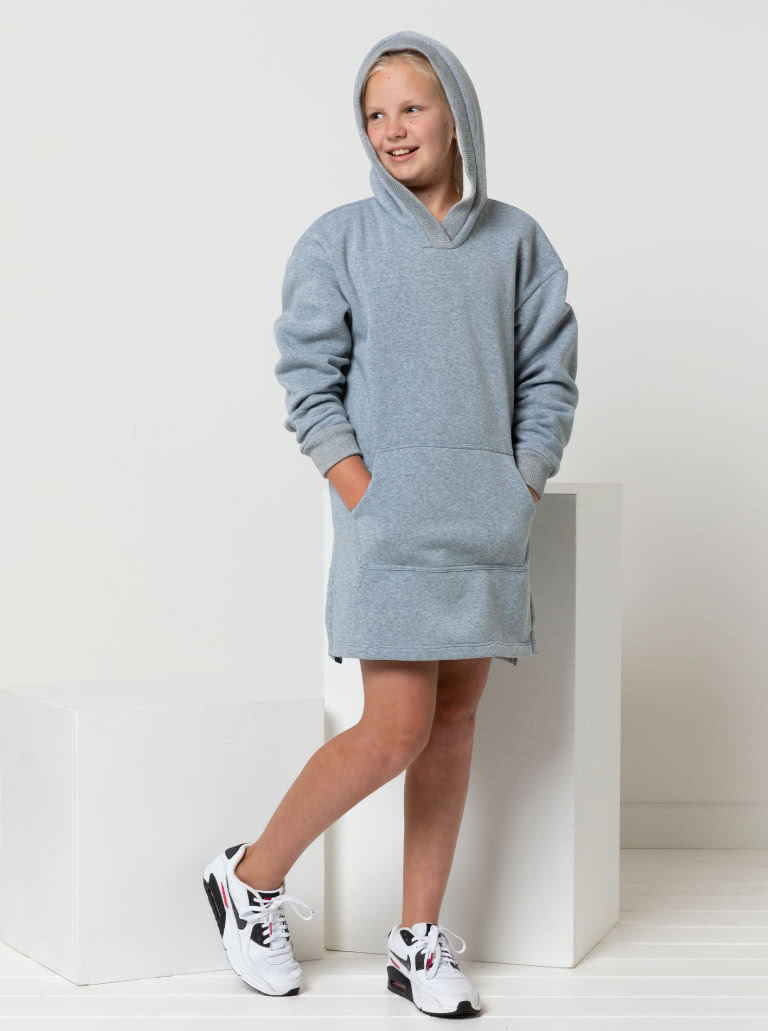 Zara Teens Hooded Dress By Style Arc - Knit dress with hood for teens 8-16