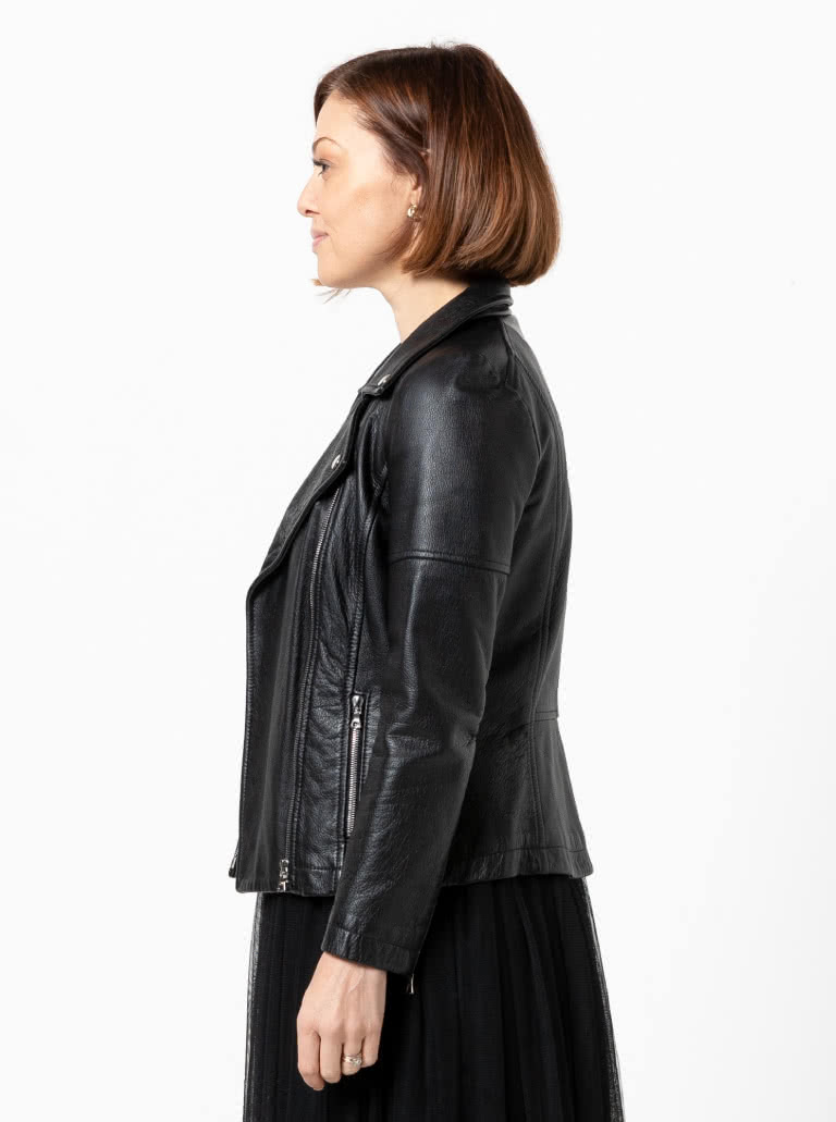 Ziggi Jacket Sewing Pattern By Style Arc - Fabulous fully lined biker jacket with zip features & interesting panelling