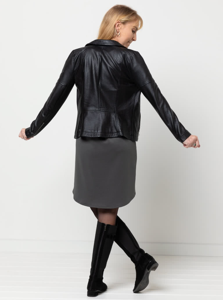 Ziggi Jacket Sewing Pattern By Style Arc - Fabulous fully lined biker jacket with zip features & interesting panelling