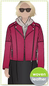 Ziggi Jacket Sewing Pattern By Style Arc - Fabulous fully lined biker jacket with zip features & interesting panelling