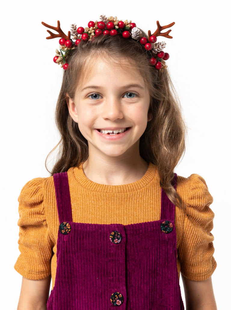 Zoe Kids Pinafore By Style Arc - Slight A-line kids pinafore – wear with a T-shirt for summer or layer with a skivvy and jumper for winter